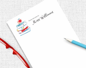 Personalized Teacher Note Pad, Personalized Notepad, Back To School, Personalized Stationary, Teacher Gift, Writing Pad, Writing Paper