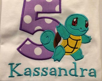 Squirtle Birthday Shirt - Pokemon Birthday Shirt - Custom birthday shirt