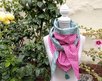Headscarf triangle tassel, thousand flowers