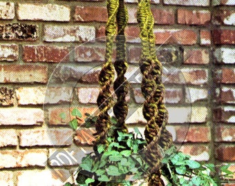 In FRENCH/EN FRANÇAIS: Modèle 70s vintage pour support/jardinière en macramé pdf téléchargeable