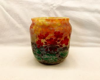 Daum Nancy Vitrified Cameo Glass Vase c. 1905-1910