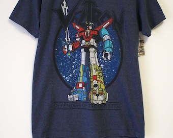 Vintage Voltron Defenders of the Universe Blue T-shirt- Size Women's Medium (Cotton/Polyester)