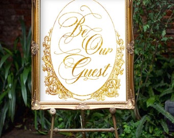 Disney Wedding Reception Sign , Be Our Guest Wedding Welcome Sign, Beauty and Beast Wedding Welcome Decor Card Printable, Fairytale Wedding