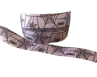 7/8" Lavender Spider Web ~ Grosgrain Ribbon ~ Halloween