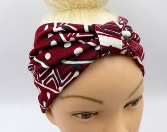 African print headband tribal headband turban burgundy ethnic headband turband headband yoga ethnic print headwrap wide headband africa