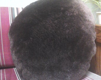 Sheared beaver fur pillow