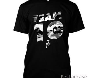 Jake Paul Team 10 Grey Camo Paulers Custom Men's Women's Black T-shirt Tshirt Shirt Clothing