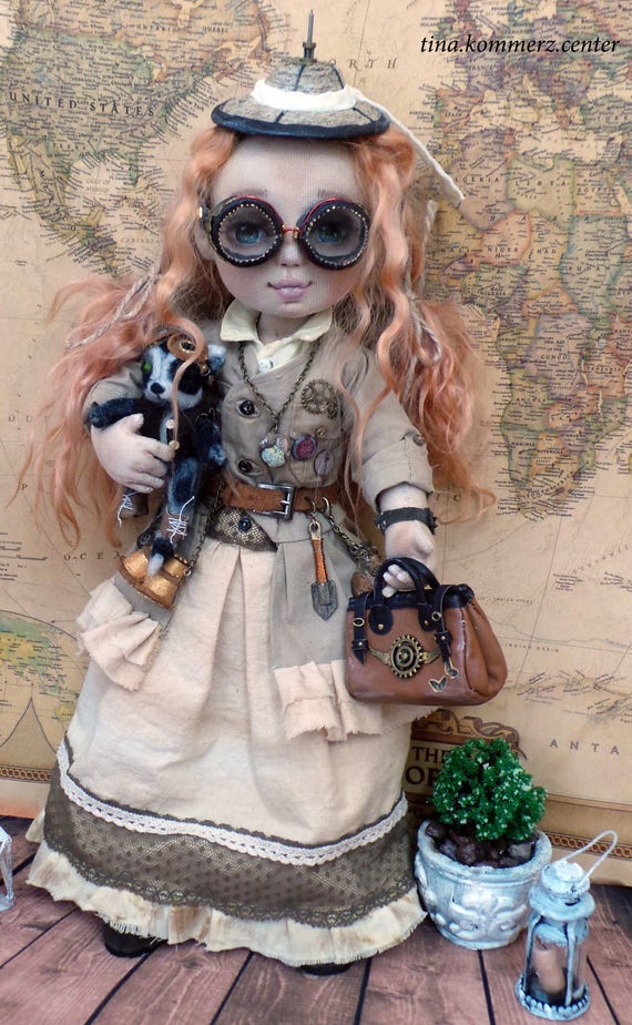 Katharina - "steampunk" archeologist by DollsCollectibleArt steampunk buy now online