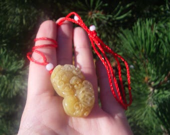 Pixiu Pi xiu Dragon Pendant Yellow Jade Jadeite Pendant Antique Jade Jewelry Jade Pendant Necklace Jewelry Jade Carving Chinese Jade