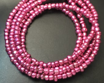 Metallic Pink African Waist Beads
