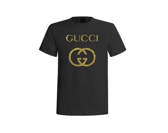 Gucci inspired t shirt, gucci tshirt, glitter gucci logo shirt, birthday gift, designer inspired tee, sparkly gucci clothing