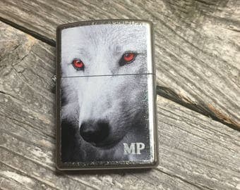Personalized Zippo -Wolf Design - Engraved Zippo Wolf Lighter - Groomsmen Gift - Gifts for Him, Gift for Her, Graduation Gift