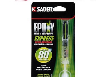Sader Colle, EPOXY Bi-Composant PRETE à L EMPLOI, 3g, Bostik Colle Universelle Loisir Créatifs