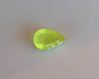 Yellow Prehnite loose gemstone Pear cut teardrop gem faceted prehnite 18.85ct Large gemstone