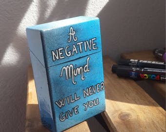 Mind & Life case smoking cigarette box, wrap package, handmade, hand made creation, original gift pouch, idea, gift, gift
