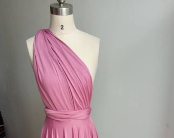 Dusty Pink Convertible bridesmaid dress,infinity dress,long dress,convertible dress,multiway dress,maxi infinity dress