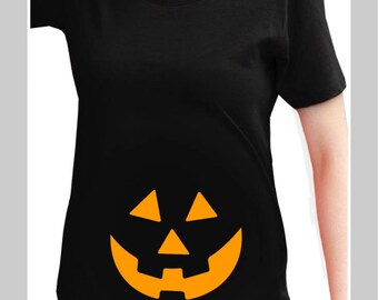 Pregnancy Halloween shirt Halloween Maternity Shirt Funny Pregnancy Announcement Shirt Mommy's Little Pumpkin maternity tee Pumpkin Face Tee
