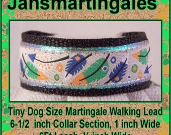 Jansmartingales, Dog Collar Leash Combination Walking Lead, Italian Greyhound, SmToy Dog Size, 6-1/2" Collar Section Iblk195090
