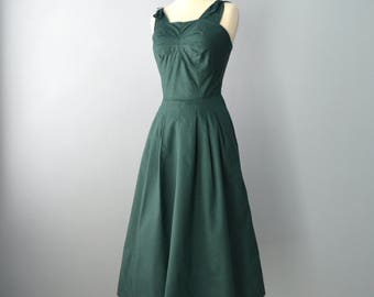1950s Day Dress...BONNIE BAXTER Cotton Day Dress Small