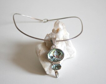 Oscar's Silver Abalone Omega Choker