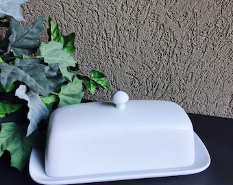 Bia Cordon Bleu Butter Dish White Stoneware Covered - #F5123