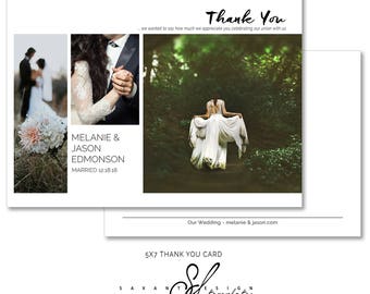 Thank You Cards, Photoshop Templates, Wedding Thank You Cards, Photography Templates, THC108, INSTANT DOWNLOAD