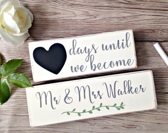 Personalised Wedding Countdown Blocks - Engagement Gift - Wedding Wooden Blocks - Countdown Gift - Gift for Friend - Newly Engaged - Wedding