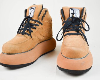 90s Grunge Clubkid Tan Bubble Sole Platform Sneakers Trainers UK 6 / US 8.5 / EU 39