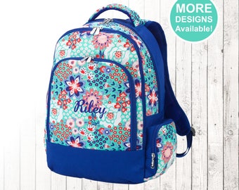 Personalized Flower Garden Backpack, Monogrammed Backpack, Girls Backpack, Kids Backpack, Elementary School Backpack, Garden pattern