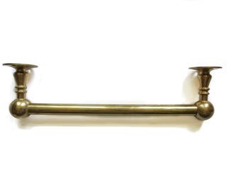 Brass Modern Towel Bar // Vintage Mid Century Mod Brass Gold Metallic Towel Bar Holder Bathroom Hardware Retro Decor Glam Metallic Bronze