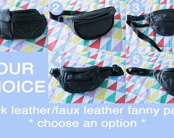 Vintage FANNY PACKS Black Leather/Faux Leather CHOOSE an Option