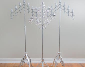 Antique French Altar Floor Candelabras - Set of 3