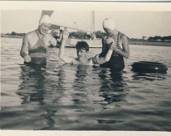 Learning to swim?, Vintage photograph c1930s