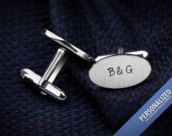 Personalized Cufflinks for Groom – Cufflinks Wedding - Mens Cufflinks monogrammed - Groom Cufflinks sterling silver