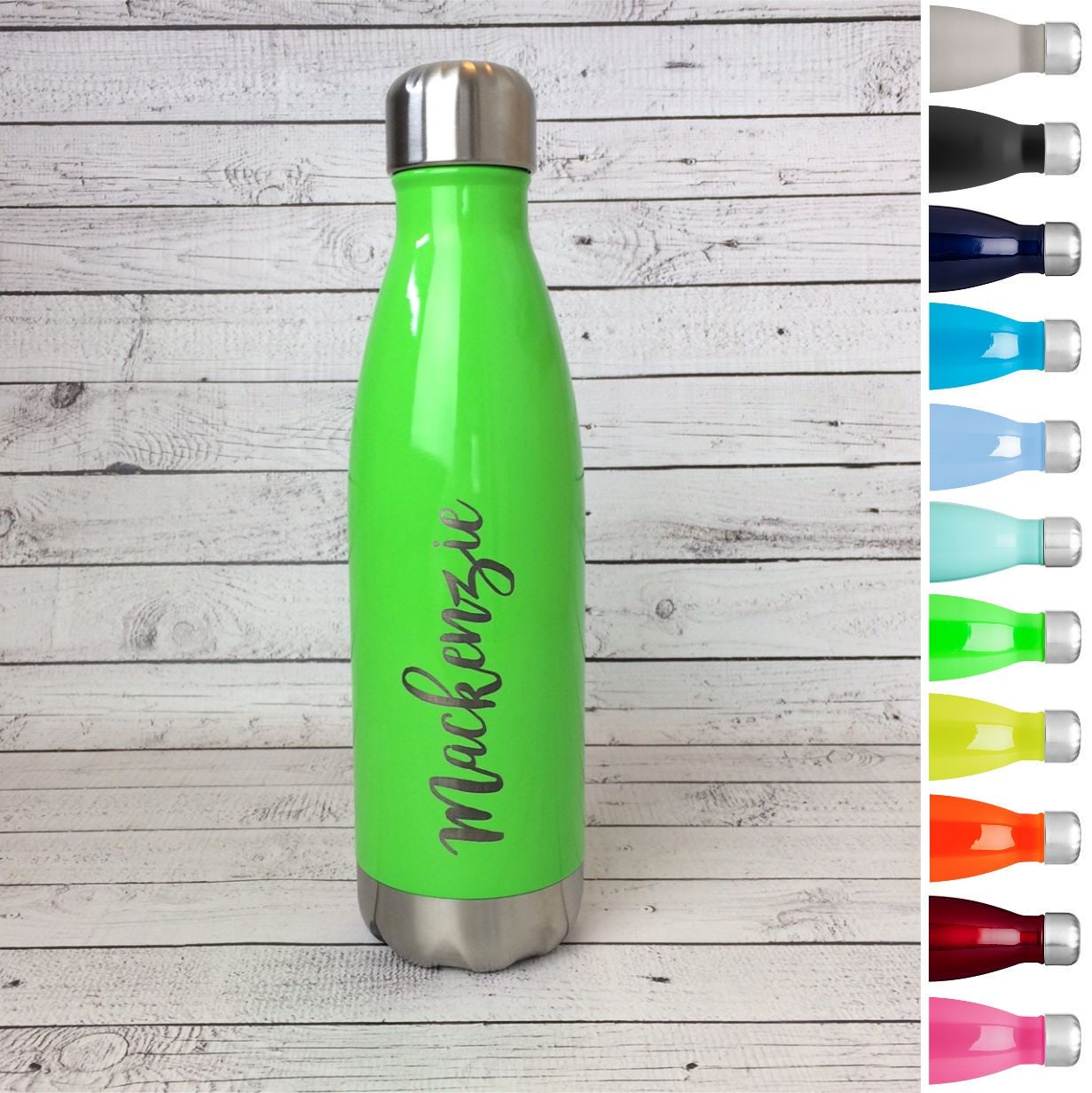 Laser Engraved Stainless Steel Water Bottle Personalized