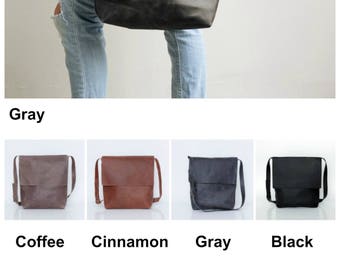 Leather Satchel Women, Gray Leather Messenger Bag, Laptop Bag, Leather Cross Body Bag, Laptop Messenger Bag, Personalized Gift For Her