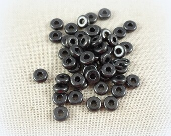TierraCast Spacer Beads, Washer Style Spacer - Heishi Rondelle (0440-13) - Black - 4mm - Qty. 50
