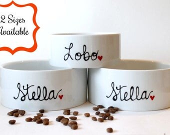 Custom Dog Bowl, Pet Bowls Personalized- Handmade Dog Bowls - Ceramic Cat Bowls- Personalized Dog Bowls- Personalized Cat Bowls, Dog Gift