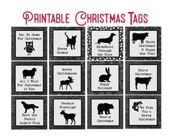 Funny christmas tags | Etsy