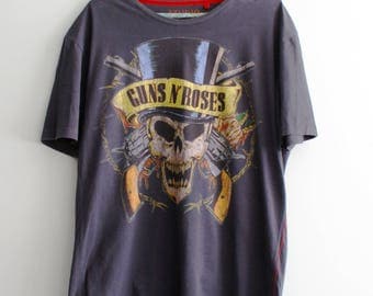Unique Guns'n'Roses T-shirt, Guns'n'roses skull in hat T-shirt, Colourful print, Axl Rose T-shirt, Slash T-shirt
