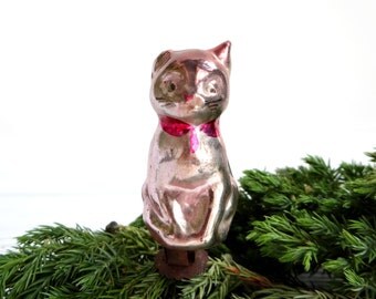 RARE Cat Murenka Christmas ornament 1950s Christmas decoration Cat ornament Antique ornament Glass Christmas decor Soviet Russian New Year