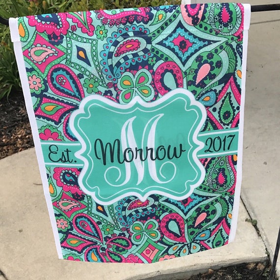 Monogram Garden Flag Personalized Paisley Garden Flag