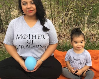 Mother of Dragons Shirt, Mother of Dragons Shirt Set, Baby Dragon Shirt, Game of Thrones Shirts, Mom and Baby Shirts