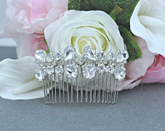 crystal hair comb,Swarovski hair comb,wedding hair comb,bridal hair accessories,wedding hair,Vintage Inspired bridal hair comb,HC052