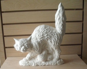 Ready to paint Ceramic bisque witches Cat Outdoor Halloween Decoration Black cat Halloween cat Halloween gifts for her Halloween lover gifts