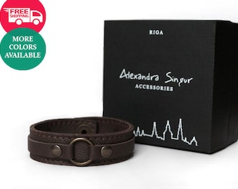 Gift for him Mens leather bracelet Leather bracelets for men, men's jewelry, handmade jewelry, mens leather cuff bracelet, leather wristband