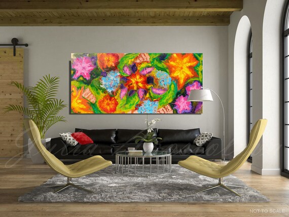 Items similar to 55inch, Original Painting, Floral Abstract Art ...