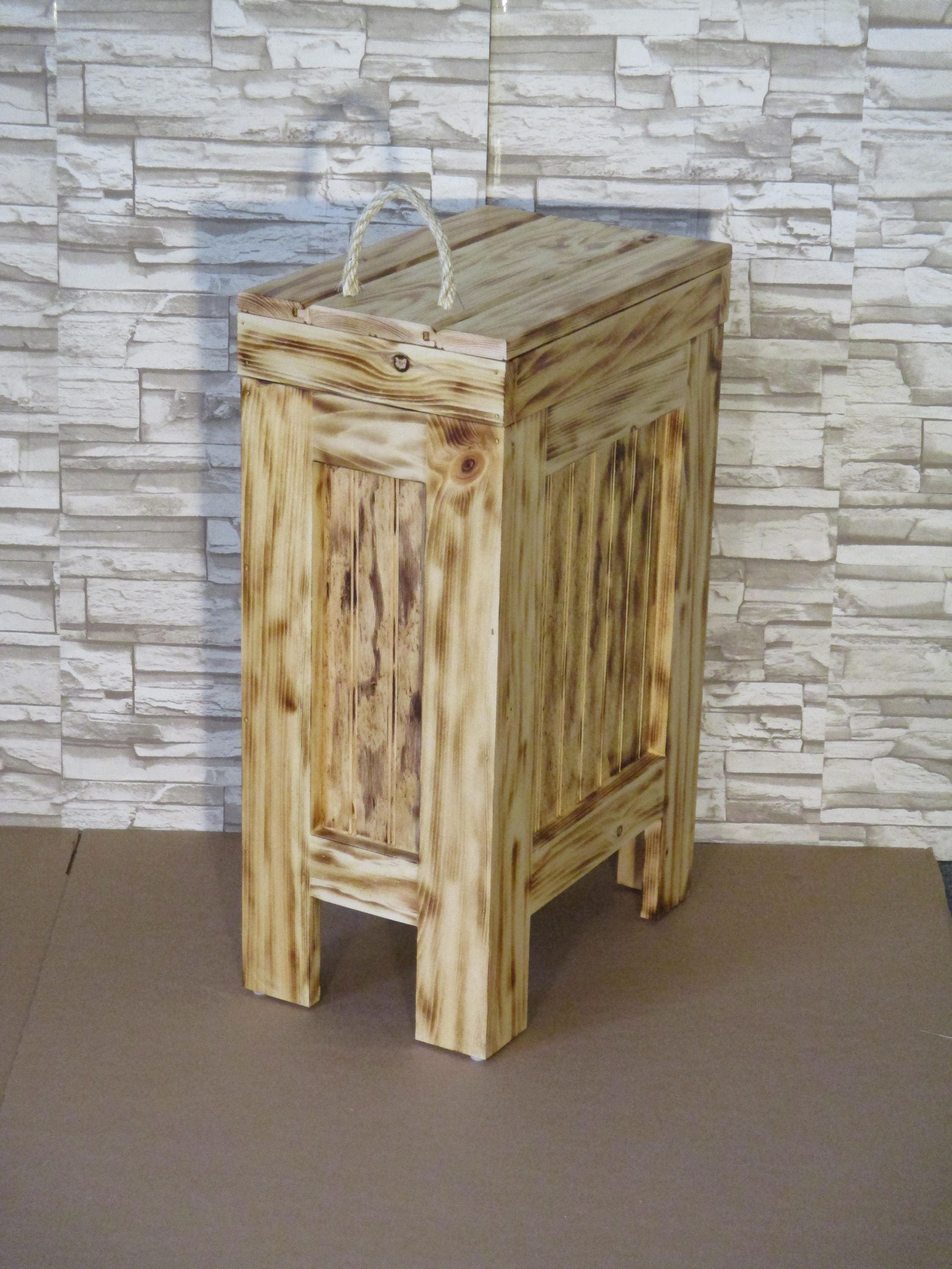 Wood Trash Bin Kitchen Garbage Can Wood Trash Can Rustic   Il Fullxfull.1384718001 6des 