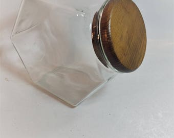 Vintage Slant Glass Counter Jar