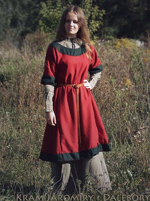 Early medieval woolen dress tunic viking costume